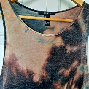 Bleach tie dyed tank top